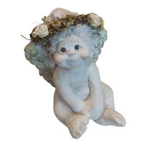 Vintage Dreamsicles Cherub Figurine Golden Sitting Pretty Signed Figure 1995 VTG